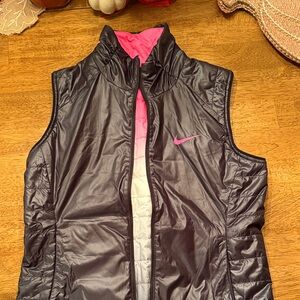 Reversible Nike Women's Black Vest with Pink Accents